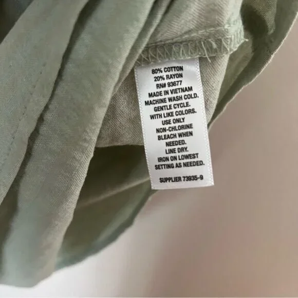 A.N.A. Tank Top Desert Sage Light Green Tie Straps Casual Neutral - Picture 7 of 8